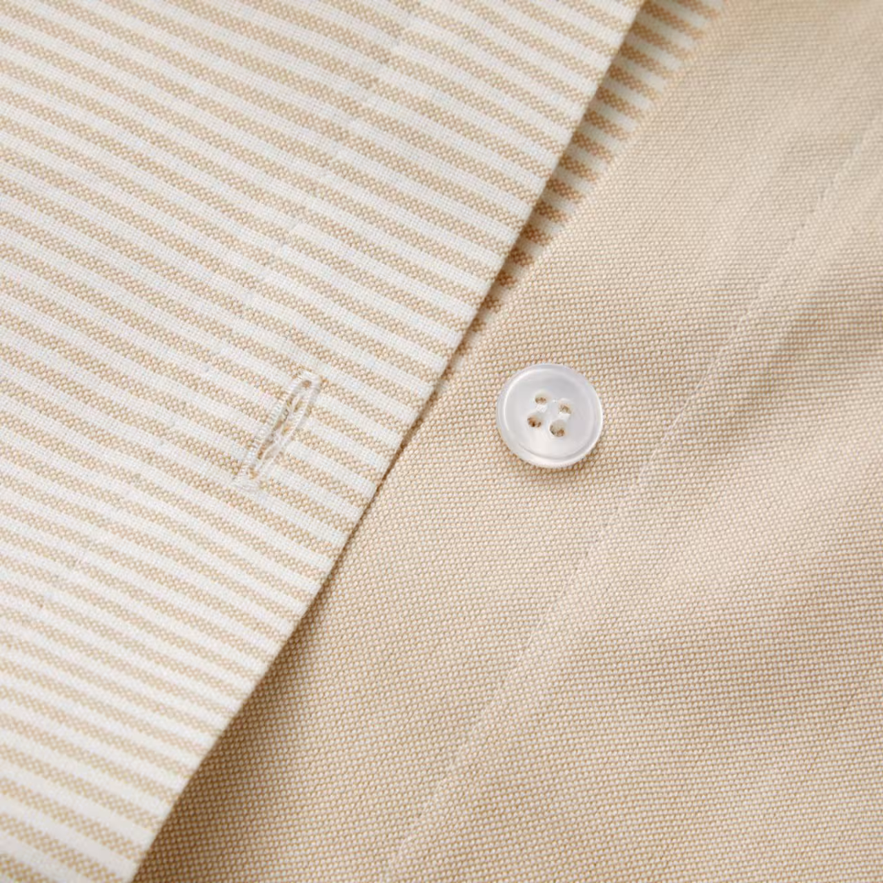 Beige Jacket, Leinen, Gestreiftes Hemd, Knopf, Achsel Name, 