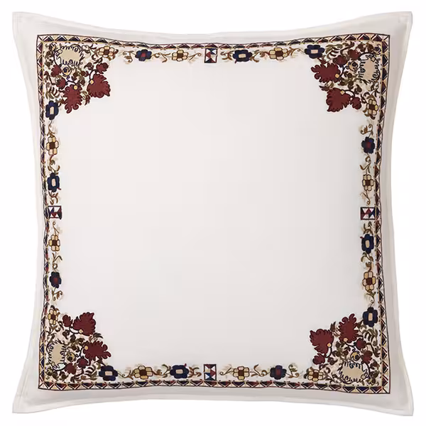 kissen, kissenbezug, weißer kissen, randmuster, textil muster, Dekokissen Roman Vorderseite