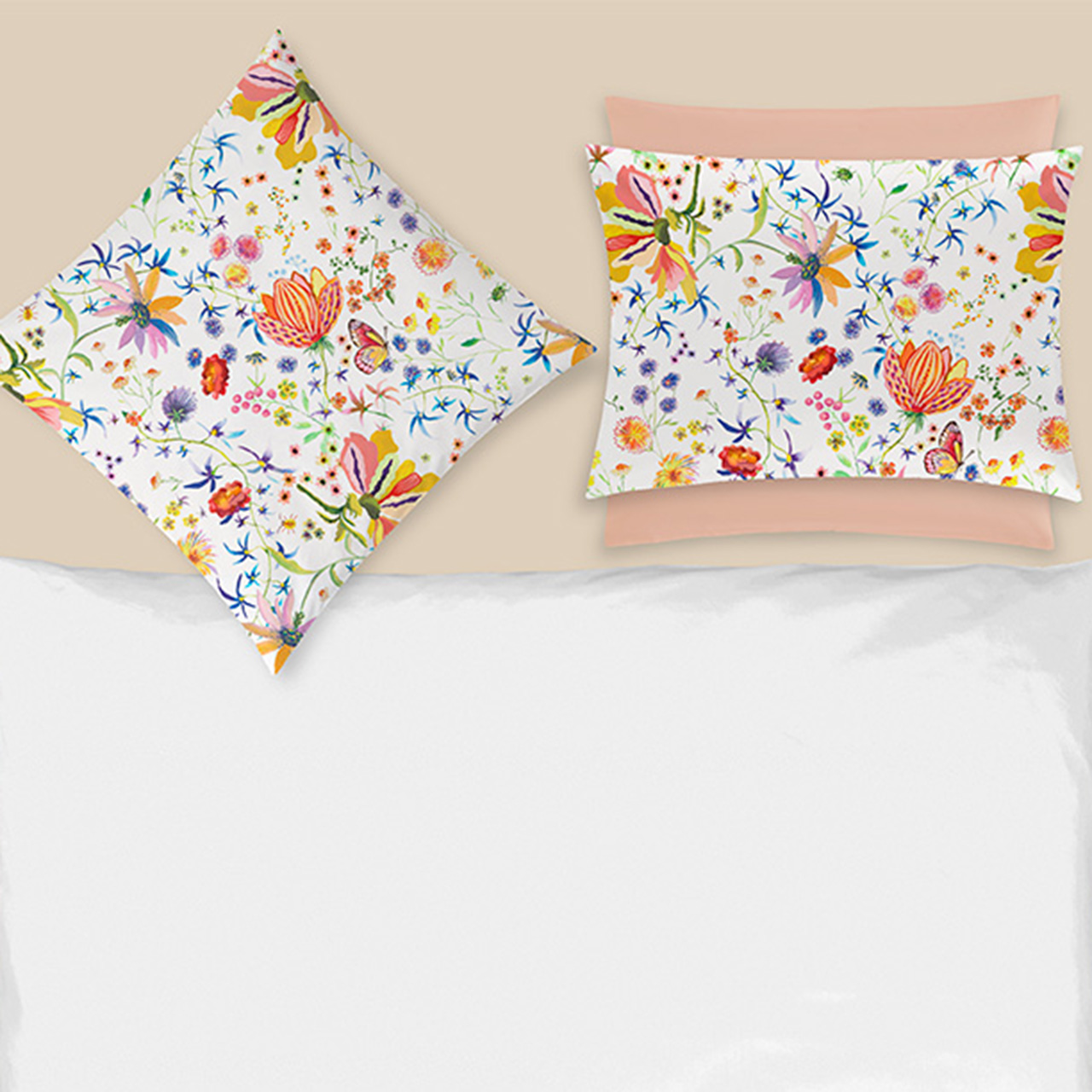 kissenbezug, kissen, floral, blumenmuster, bunte farben, 