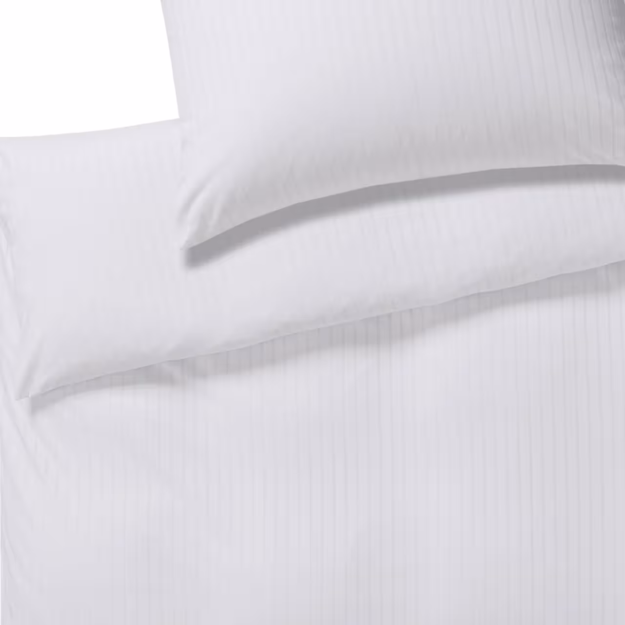 Bettwäsche Garnitur Solid Jersey weiß mit Streifen Detail