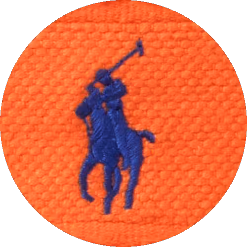 Farbmuster Frottier Stickerei Polo Player orange