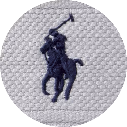 Farbmuster Frottier Stickerei Polo Player hellgrau