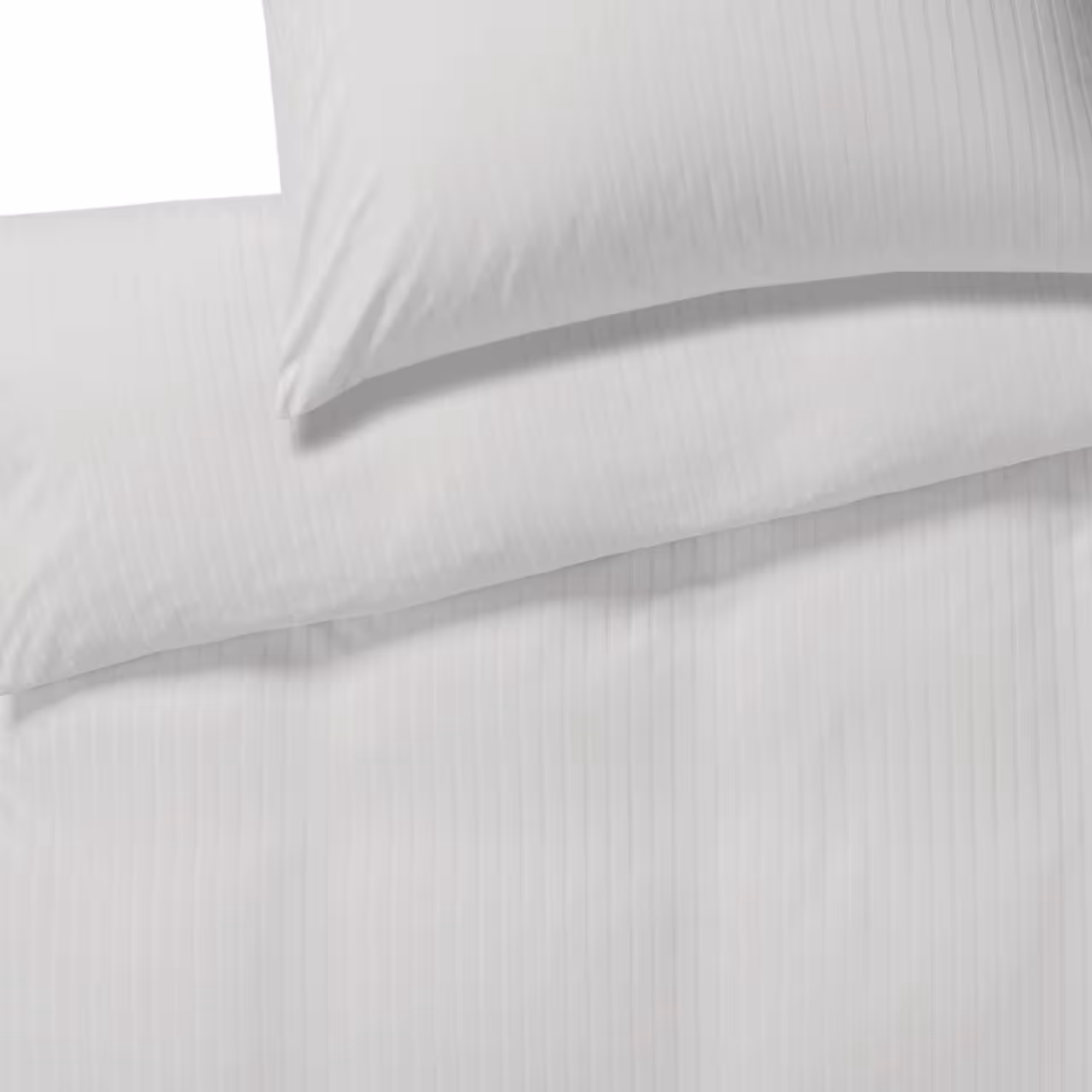 Bettwäsche Garnitur Solid Jersey wollweiß mit Streifen Detail