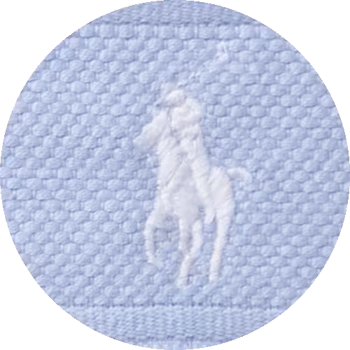 Farbmuster Frottier Stickerei Polo Player hellblau