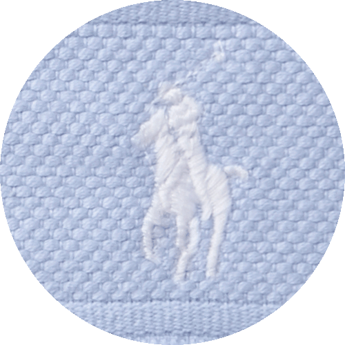 Farbmuster Frottier Stickerei Polo Player hellblau