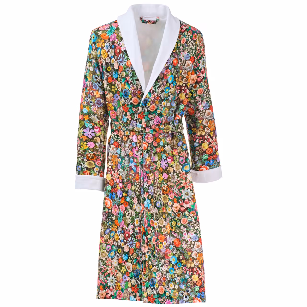 Kimono, Floral, Robe, Mehrfarbig, Samtgürtel, 