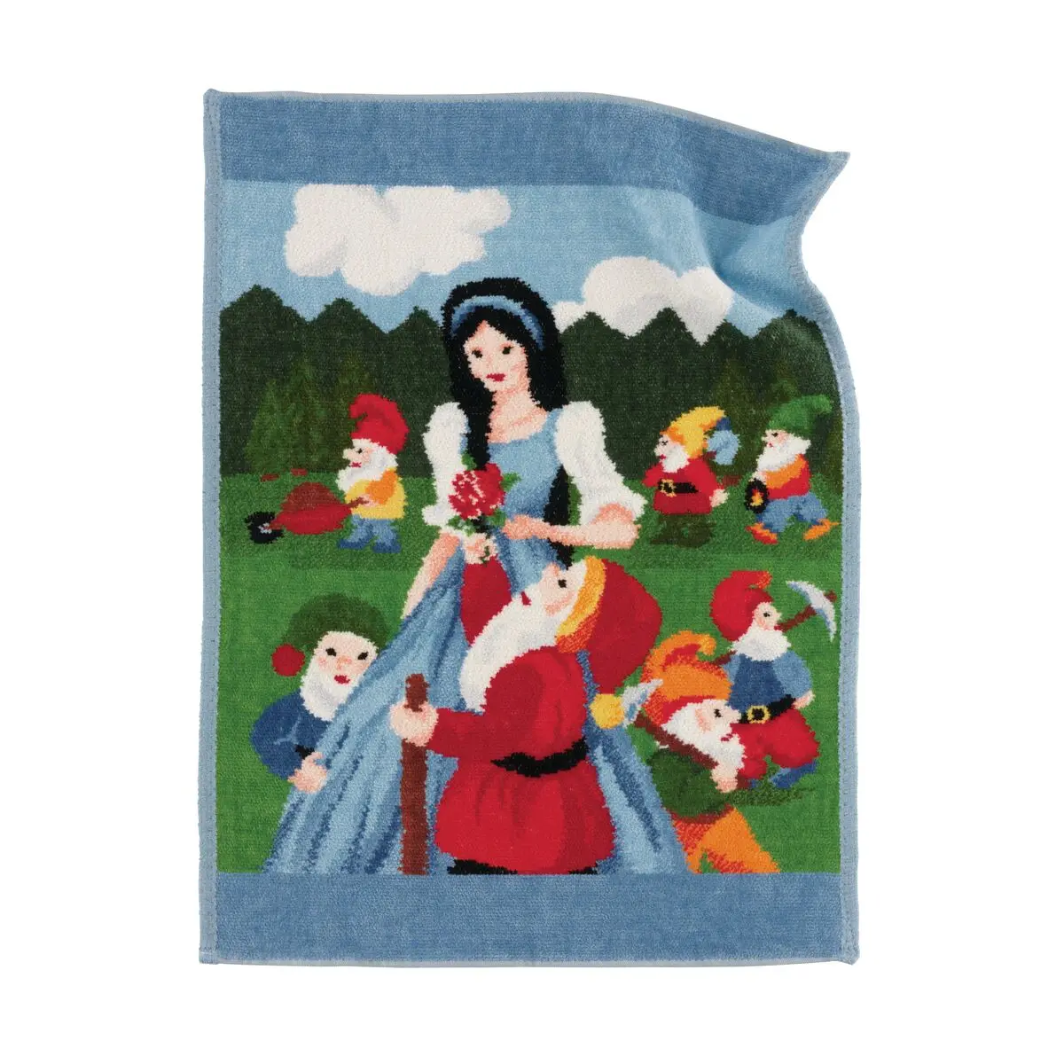 Decke, Wohndecke, Tuch, Weihnachtsmotiv, Gnomen/Darstellung, Filz/Gewebe, Wolltuch, Decke, Märchenmotiv, Winterlandschaft, Gnomen/Elfen, Tagesdecke, Waldszene, Märchenmotiv, Grau-Blau Rand, Mischung?, 