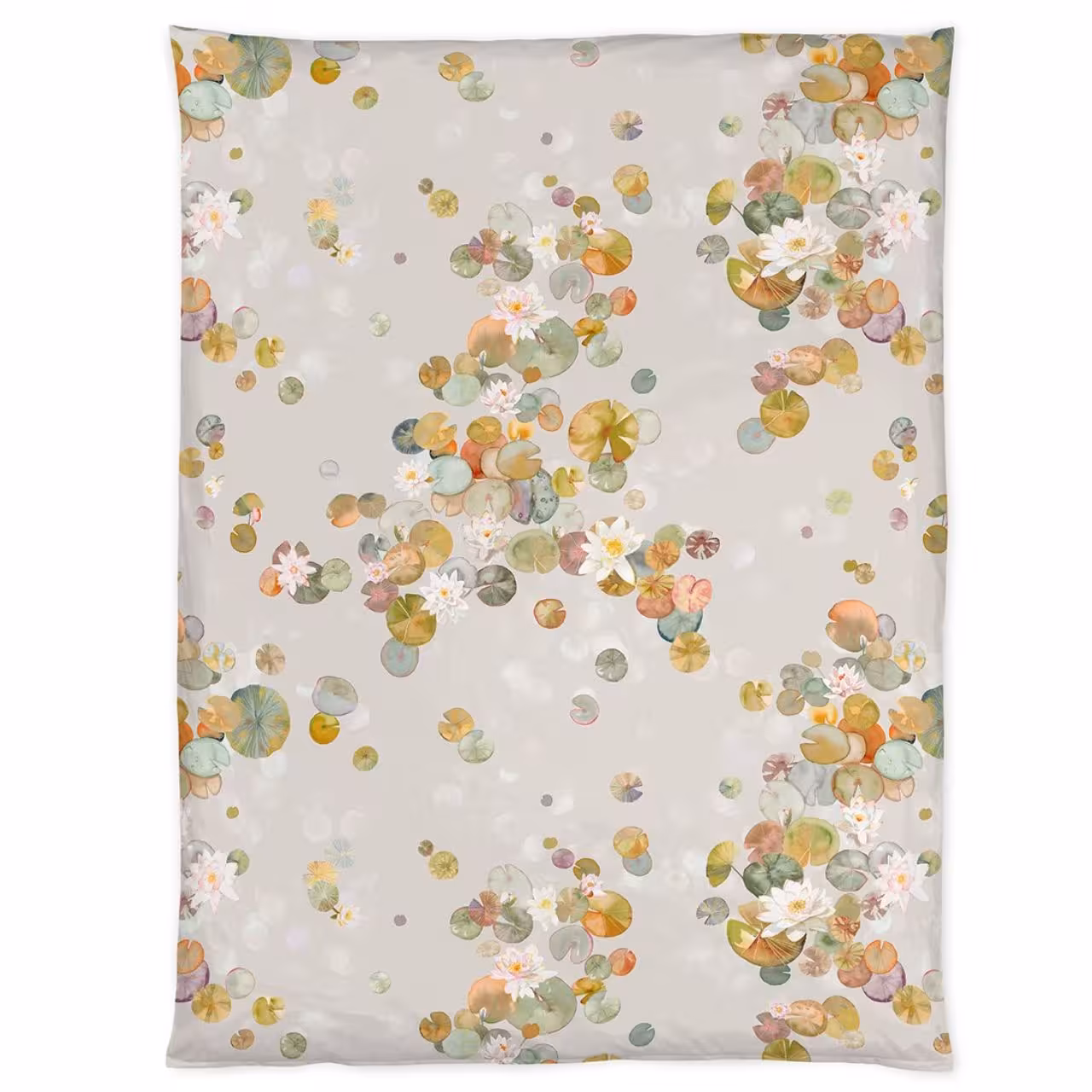 Laken/Vorhang, Lilienmische Blumen, Wasserpflanzen, Lotosblumen, Pastellfarben, Bettwäsche Ninfea von Christian Fischbacher - Bettdeckenbezug