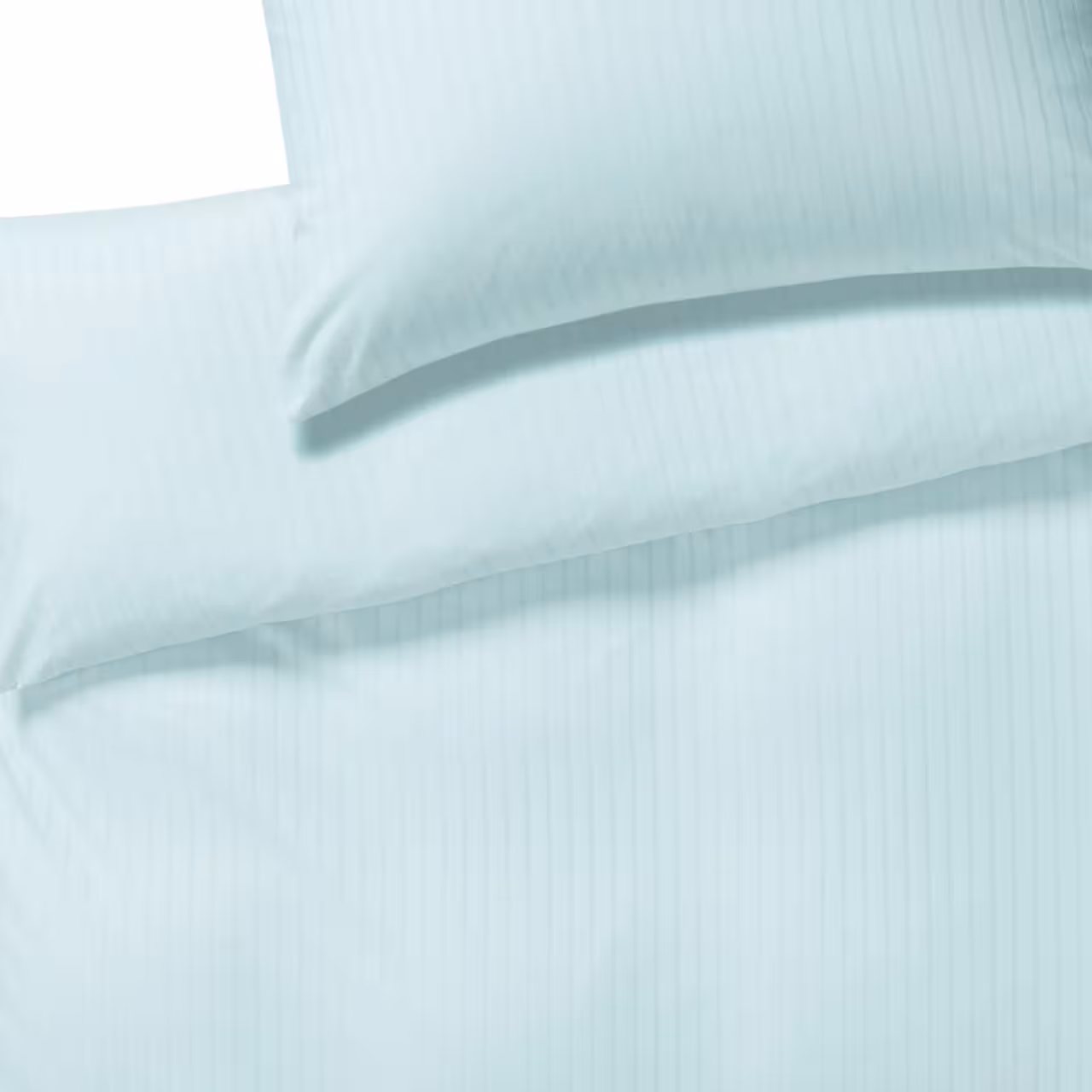 Bettwäsche Garnitur Solid Jersey mint mit Streifen Detail