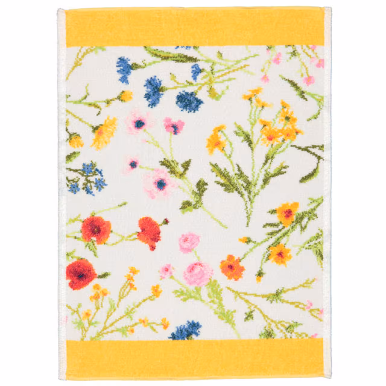 Chenilletuch Flower Meadow gelb mit Blumenmuster