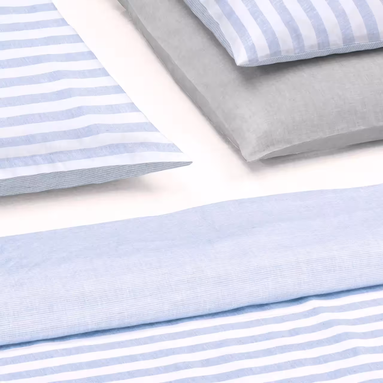 Bettwäschegarnitur Summertime blau weiß gestreift 