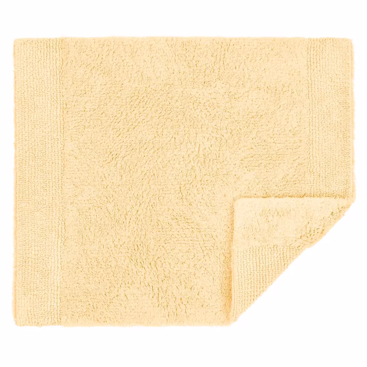 Badematte, Frottee, Baumwolle, Cremefarben, Uni-Muster, 