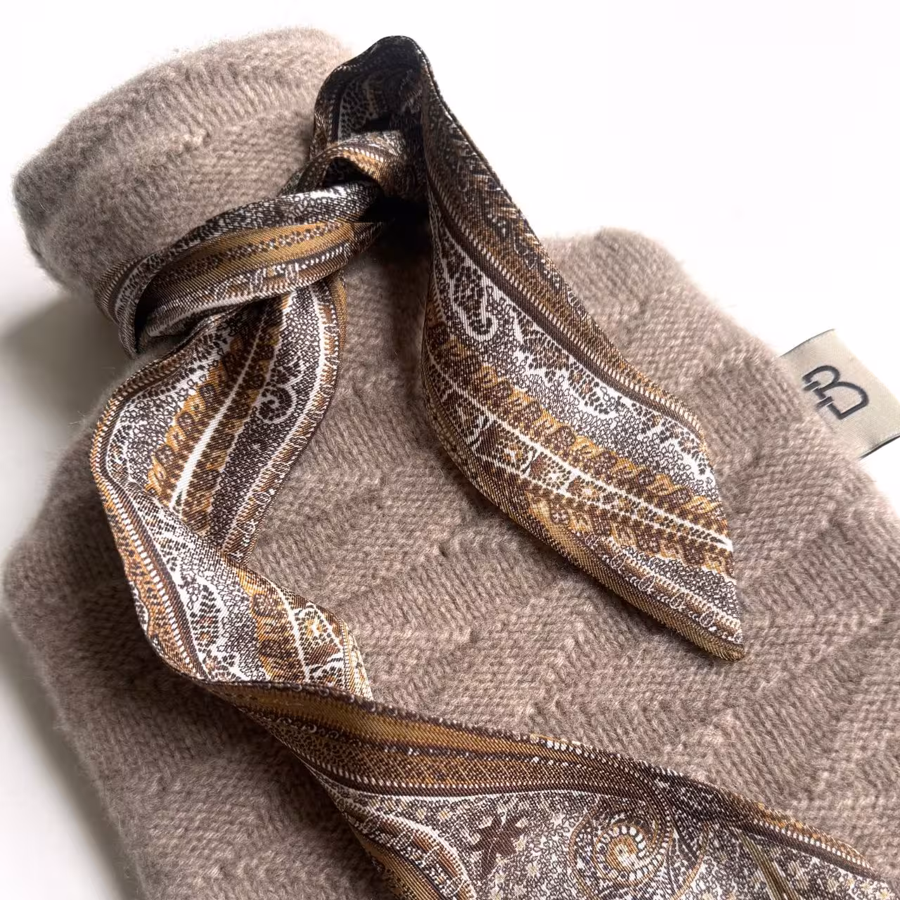 Mantel, Schal, Stoff, Paisley Muster, Beige/Braun, 