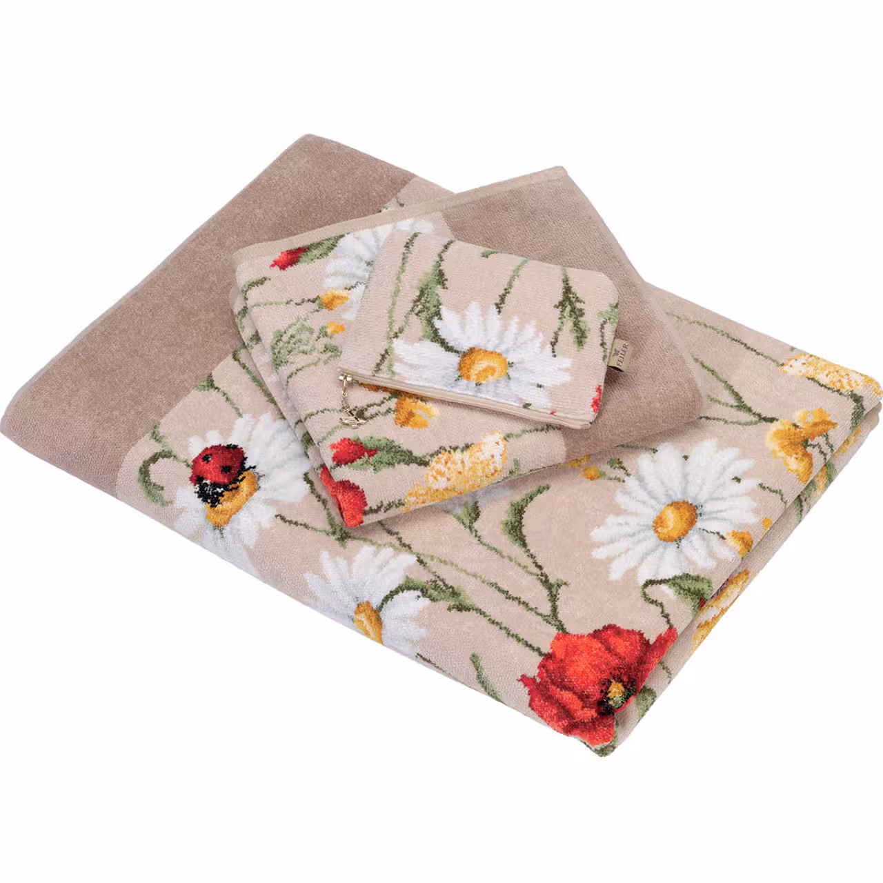 Chenilleserie Daisy Field beige gefaltet