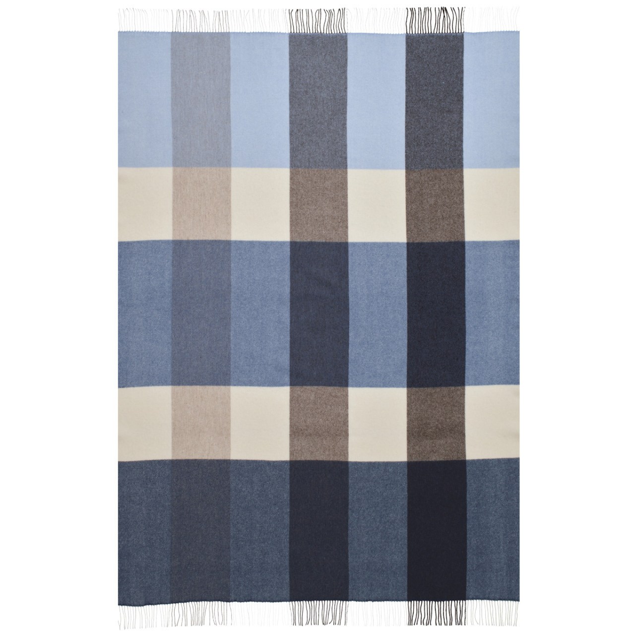 Pflaid, Wolltuch, Schal, Blaue_Töne, Oversized, 