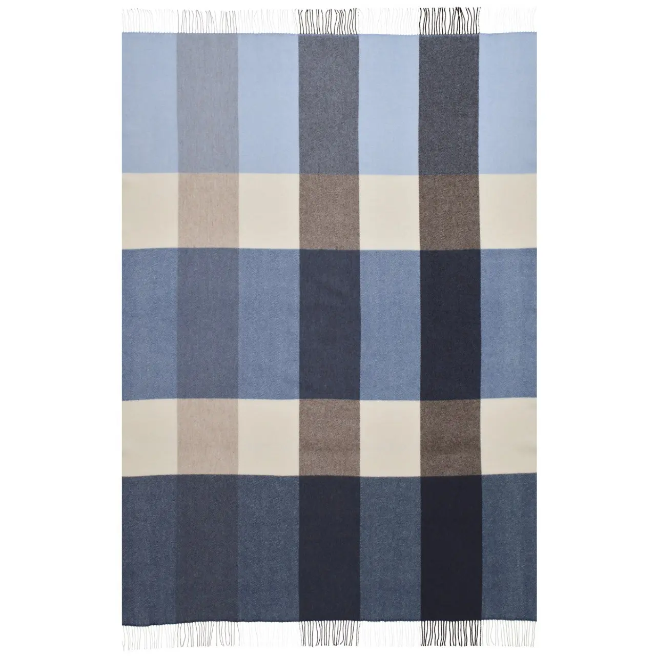 Pflaid, Wolltuch, Schal, Blaue_Töne, Oversized, 
