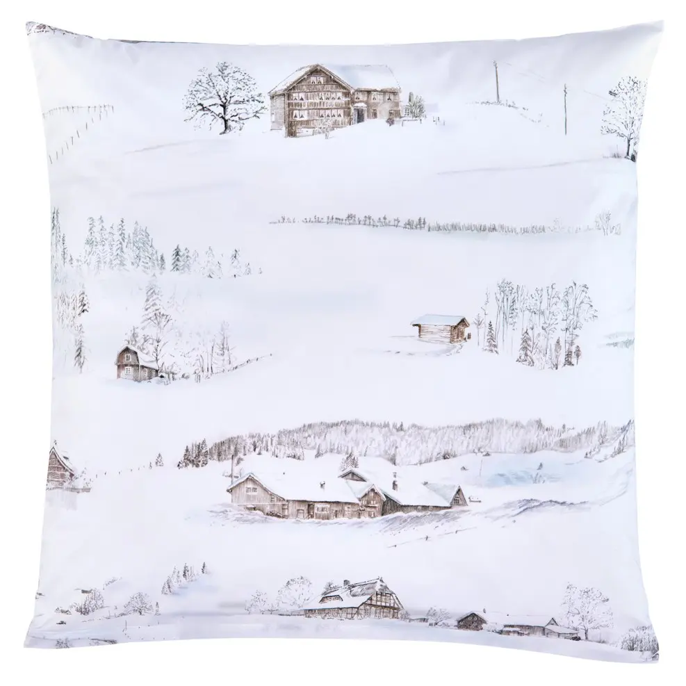 Kopfkissenbezug White Season Winterlandschaft auf weiß