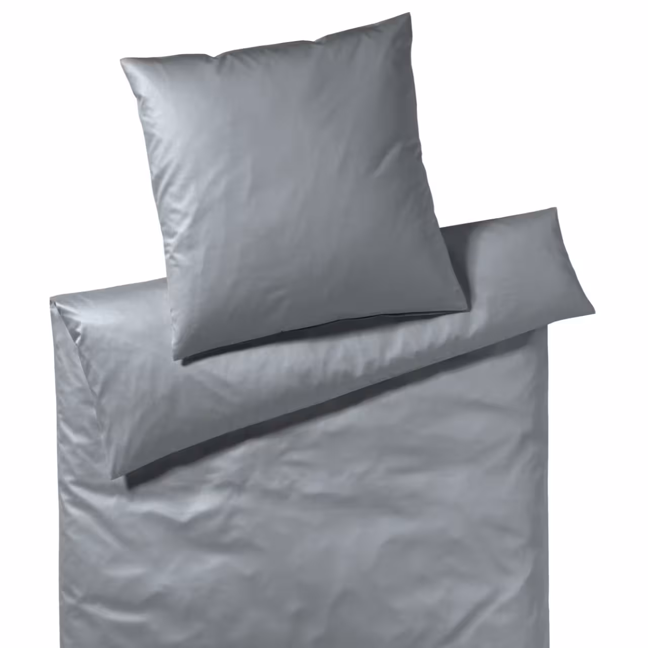 Bettwäsche Garnitur Solid Jersey grau Draufsicht