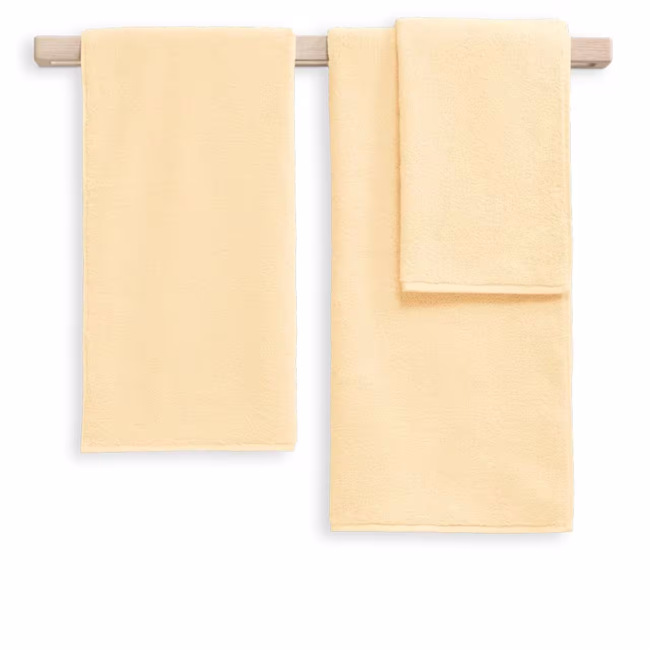 Handtuchset, Frottee, Cremefarben, Badetuch, Waschlappen, 