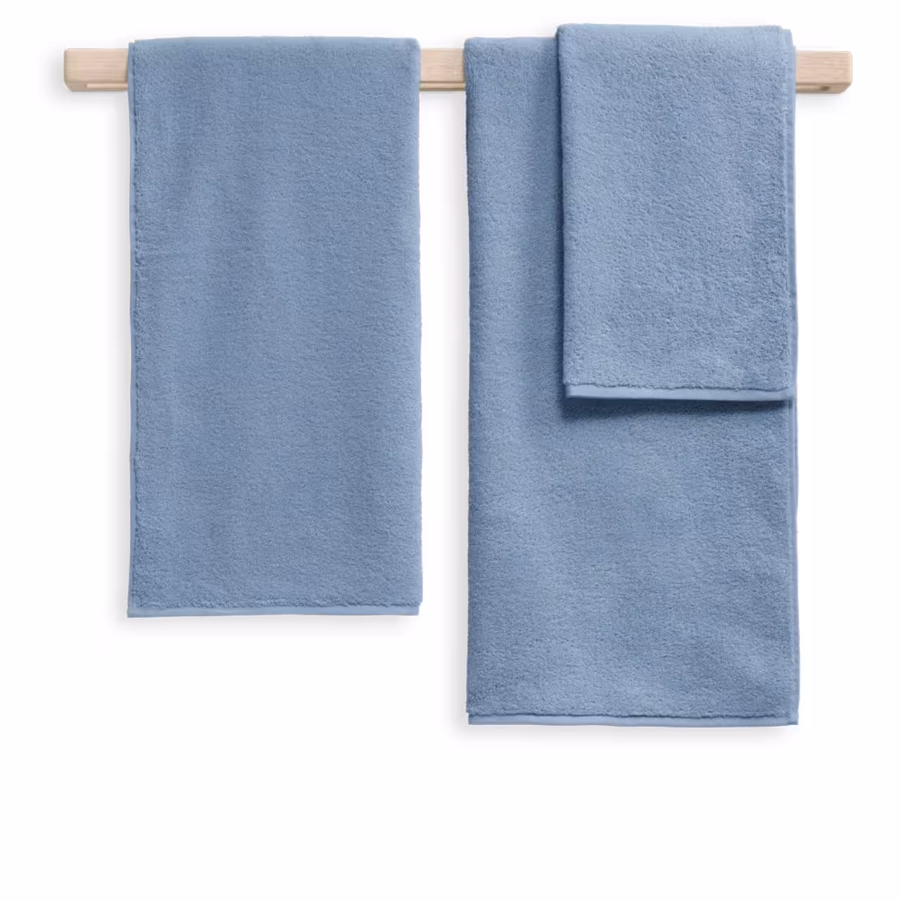 Handtuchset, Frottee, Blau, Einfarbig, 